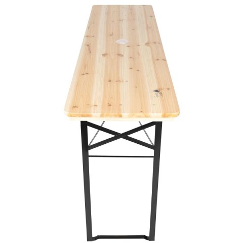 ZESTAW PIKNIKOWY BAROWY DREWNIANY STÓŁ I 2 ŁAWKI