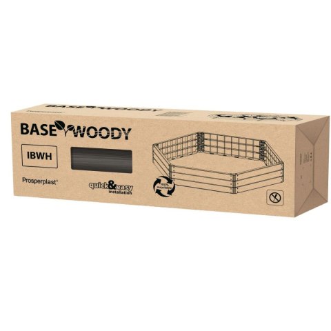GRZĄDKA RABATKA OGRODOWA OBRZEŻE BASE WOOD 6 ELEMENTÓW ANTRACYT