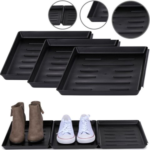 OCIEKACZ NA BUTY PODSTAWKA NA KWIATY MISKĘ DLA ZWIERZĄT CZARNY 3 SZT