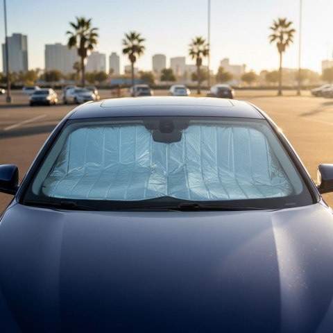 PRZECIWSŁONECZNA OSŁONA NA SZYBĘ MOCOWANA NA LUSTERKO SKŁADANA 130x60CM DUNLOP