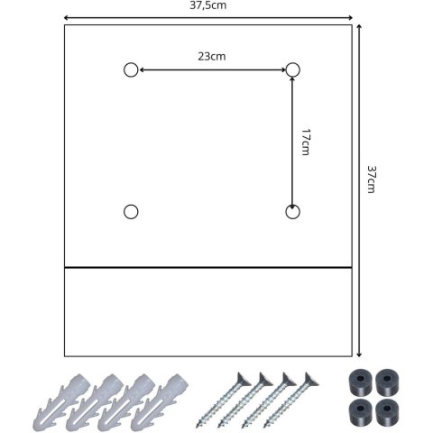 SKRZYNKA NA LISTY 37X37X10.5CM 1067551 SASKA GARDEN