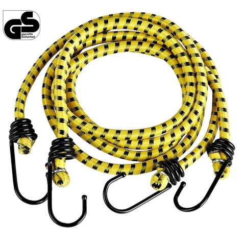 TAŚMY GUMY DO MOCOWANIA BAGAŻU HAKI DUNLOP DŁ 150CM 2szt ŻÓŁTY