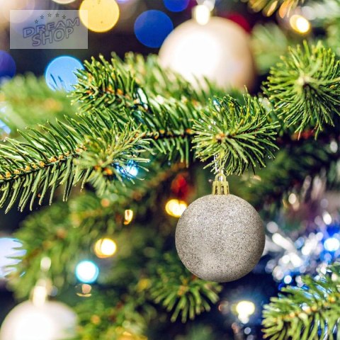 BOMBKA DEKORACYJNA PLASTIKOWA BEZPIECZNA 12SZT 60MM CHAMPAGNE