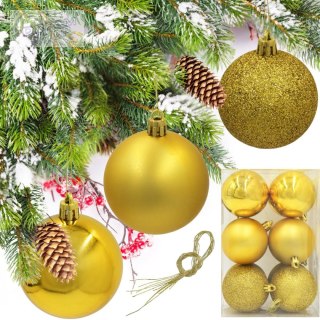 BOMBKA DEKORACYJNA PLASTIKOWA BEZPIECZNA 12SZT 60MM ZŁOTY