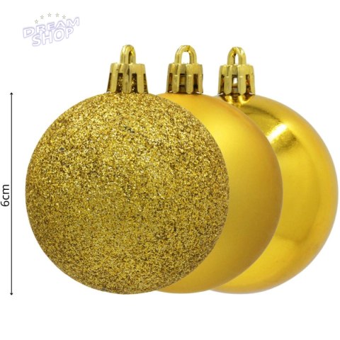 BOMBKA DEKORACYJNA PLASTIKOWA BEZPIECZNA 12SZT 60MM ZŁOTY