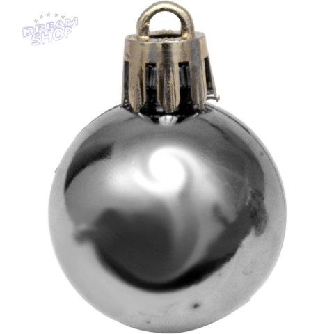 BOMBKA DEKORACYJNA PLASTIKOWA BEZPIECZNA CZUBEK 54 ELEMENTY SREBRNY