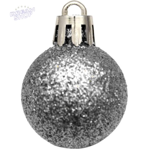 BOMBKA DEKORACYJNA PLASTIKOWA BEZPIECZNA CZUBEK 54 ELEMENTY SREBRNY