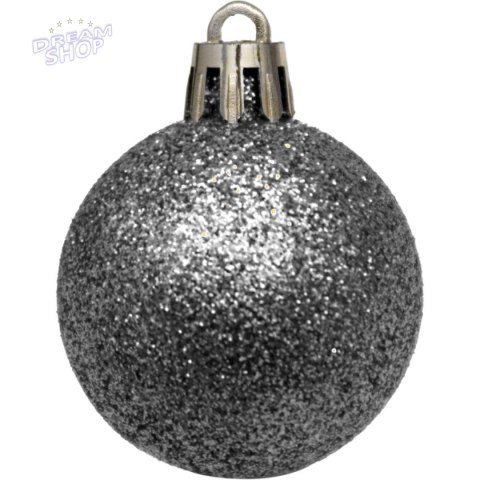 BOMBKA DEKORACYJNA PLASTIKOWA BEZPIECZNA CZUBEK 54 ELEMENTY SREBRNY