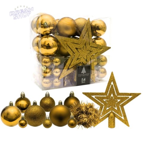 BOMBKA DEKORACYJNA PLASTIKOWA BEZPIECZNA CZUBEK 54 ELEMENTY ZŁOTY