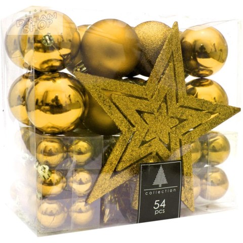 BOMBKA DEKORACYJNA PLASTIKOWA BEZPIECZNA CZUBEK 54 ELEMENTY ZŁOTY