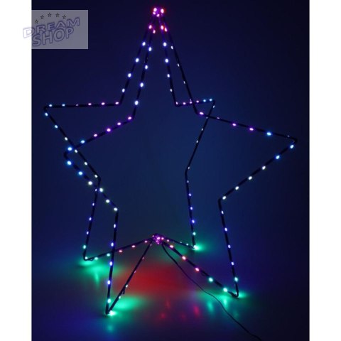 GWIAZDA 3D DEKORACYJNA STOJĄCA 120LED RGB 80CM