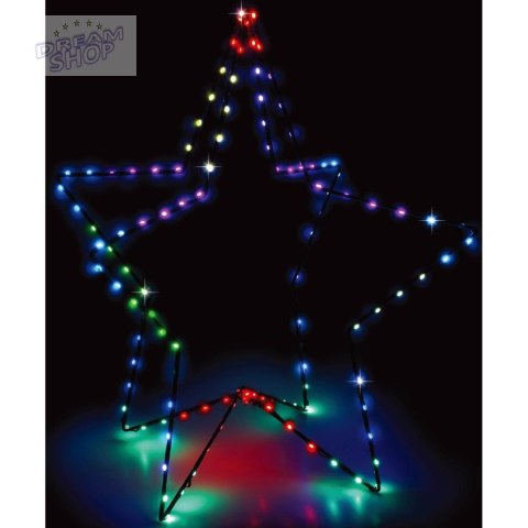 GWIAZDA 3D DEKORACYJNA STOJĄCA 120LED RGB 80CM