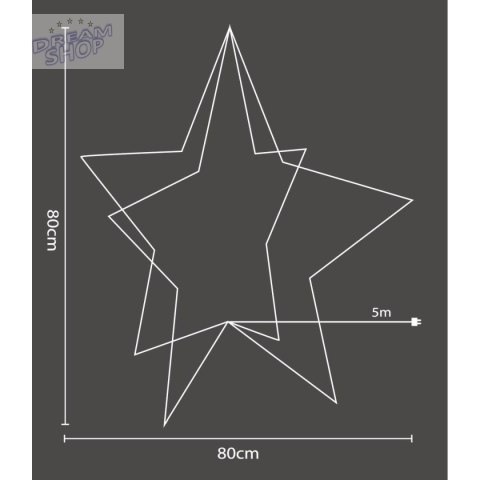 GWIAZDA 3D DEKORACYJNA STOJĄCA 120LED RGB 80CM