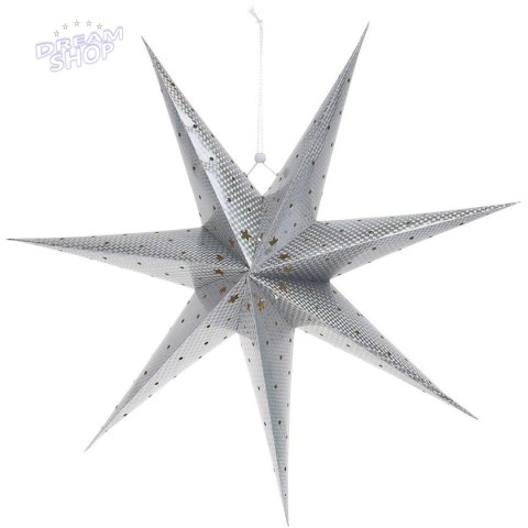 GWIAZDA DEKORACYJNA PAPIEROWA Z PODŚWIETLENIEM LED 60CM SREBRNY