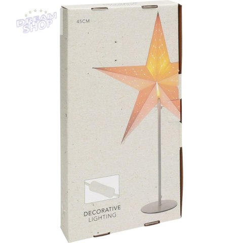 LAMPKA DEKORACYJNA GWIAZDA ADWENTOWA STOJĄCA LED 45CM BIAŁA