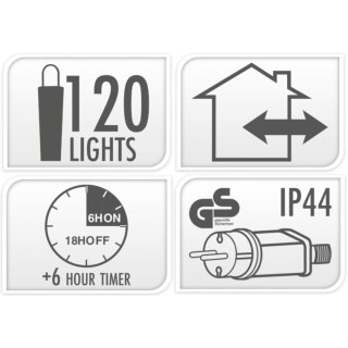 LAMPKI CHOINKOWE ŁAŃCUCH ŚWIETLNY 120LED TIMER MULTIKOLOR MACARON