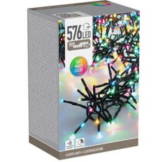 LAMPKI CHOINKOWE ŁAŃCUCH ŚWIETLNY KLASTROWY 576 LED MACARON TIMER 4 KOLORY