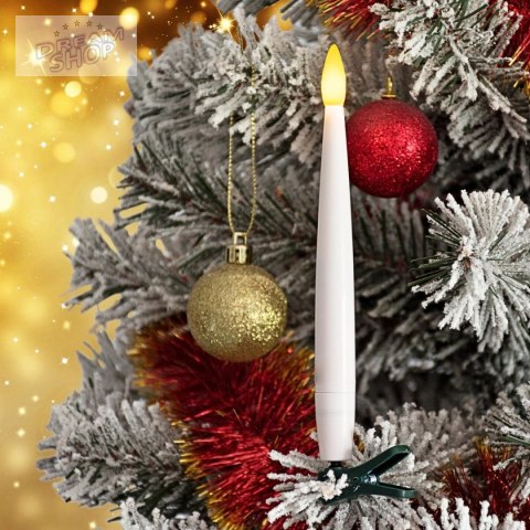 LAMPKI CHOINKOWE ŚWIECZKI NA KLIPIE 10 LED CIEPŁY BIAŁY LUCA