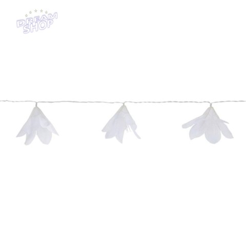 LAMPKI DRUCIKI NA BATERIE GIRLANDA 20 LED KWIATY CIEPŁY BIAŁY