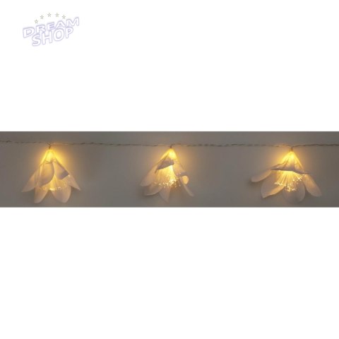 LAMPKI DRUCIKI NA BATERIE GIRLANDA 20 LED KWIATY CIEPŁY BIAŁY