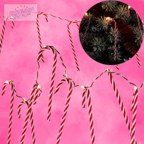 LAMPKI GIRLANDA 10 LED LIZAKI LASKI CHOINKOWE CIEPŁY BIAŁY LUCA