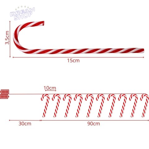 LAMPKI GIRLANDA 10 LED LIZAKI LASKI CHOINKOWE CIEPŁY BIAŁY LUCA