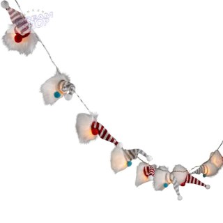 LAMPKI GIRLANDA 12SZT NA BATERIE SKRZATY MIKOŁAJE CIEPŁY BIAŁY LUCA