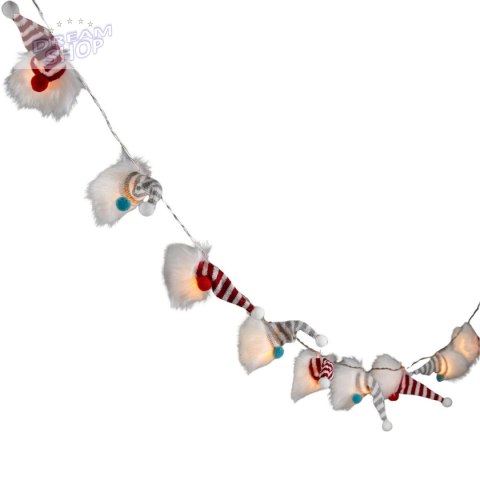 LAMPKI GIRLANDA 12SZT NA BATERIE SKRZATY MIKOŁAJE CIEPŁY BIAŁY LUCA