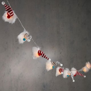 LAMPKI GIRLANDA 12SZT NA BATERIE SKRZATY MIKOŁAJE CIEPŁY BIAŁY LUCA