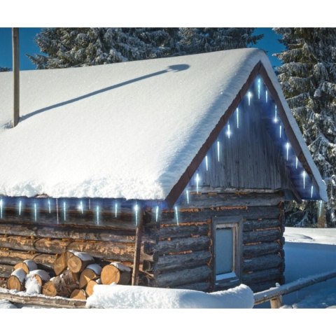 LAMPKI KURTYNA ŚWIETLNA SOPLE ZEW 72 LED ZIMNY BIAŁY TIMER