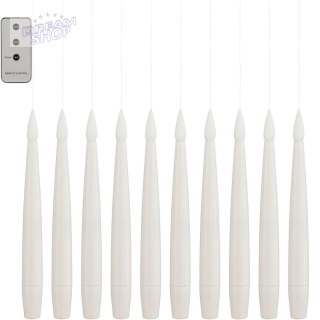 LAMPKI ŚWIECZKI WISZĄCE ŁAŃCUCH ŚWIETLNY 10 LED CIEPŁY BIAŁY LUCA