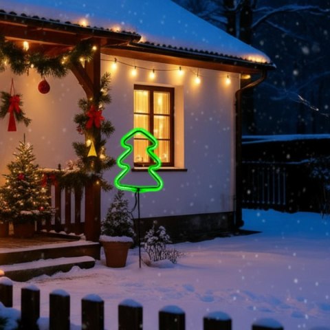 NEON CHOINKA ZIELONA 87 LED NA BATERIE 16x91CM LUCA