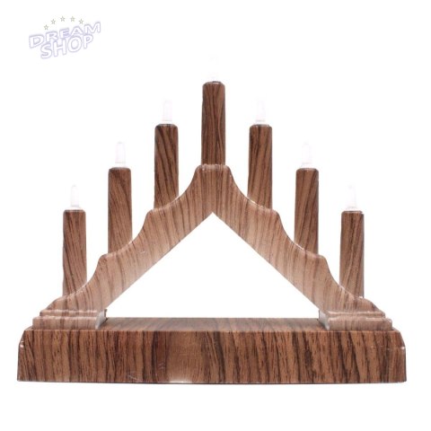 ŚWIECZNIK ADWENTOWY 15,5x3,2x13,5CM 7 LED ZASILANY NA BATERIE KLON