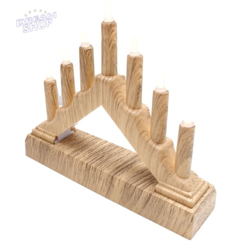 ŚWIECZNIK ADWENTOWY 15,5x3,2x13,5CM 7 LED ZASILANY NA BATERIE SOSNA