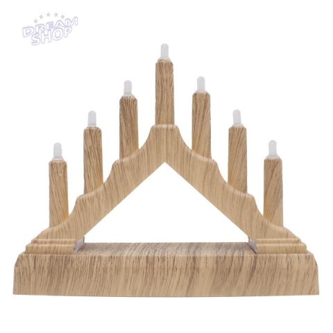 ŚWIECZNIK ADWENTOWY 15,5x3,2x13,5CM 7 LED ZASILANY NA BATERIE SOSNA