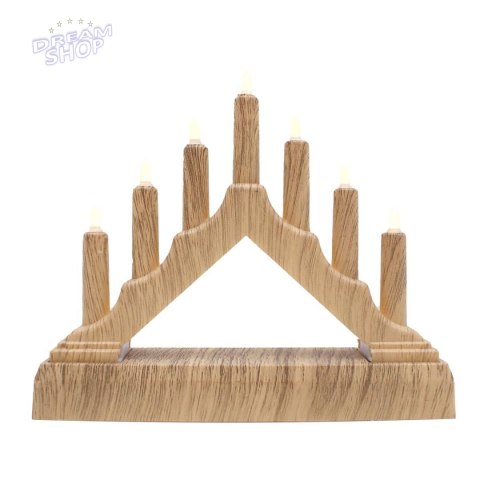 ŚWIECZNIK ADWENTOWY 15,5x3,2x13,5CM 7 LED ZASILANY NA BATERIE SOSNA