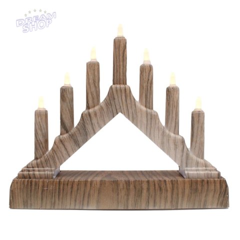 ŚWIECZNIK ADWENTOWY 15,5x3,2x13,5CM 7 LED ZASILANY NA BATERIE TERRA