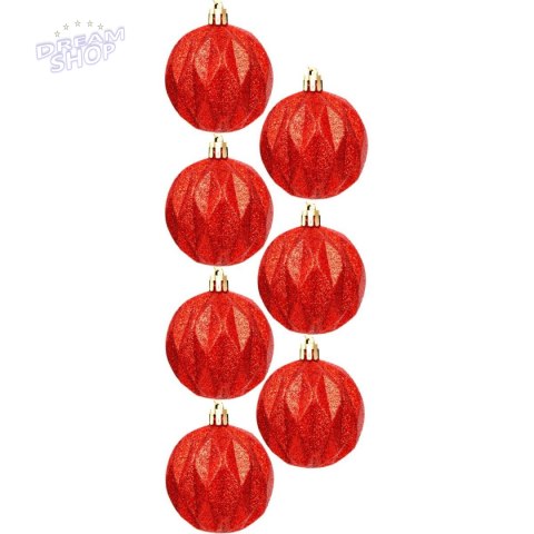 BOMBKA DEKORACYJNA PLASTIKOWA 6CM SET 35 SZT CZERWONA