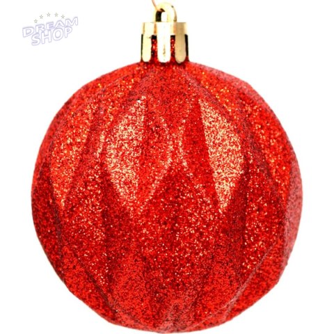 BOMBKA DEKORACYJNA PLASTIKOWA 6CM SET 35 SZT CZERWONA