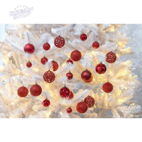 BOMBKA DEKORACYJNA PLASTIKOWA 6CM SET 35 SZT CZERWONA