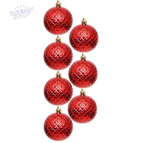 BOMBKA DEKORACYJNA PLASTIKOWA 6CM SET 35 SZT CZERWONA