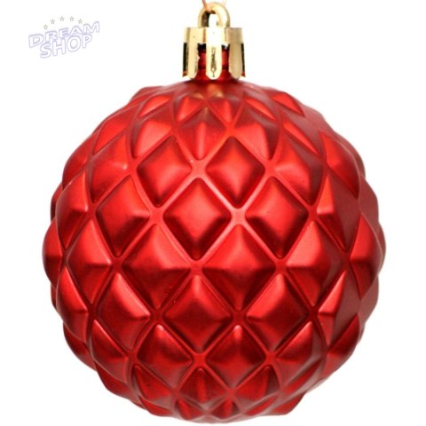 BOMBKA DEKORACYJNA PLASTIKOWA 6CM SET 35 SZT CZERWONA