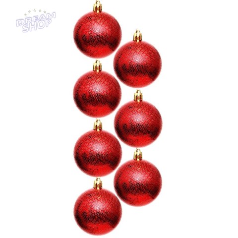 BOMBKA DEKORACYJNA PLASTIKOWA 6CM SET 35 SZT CZERWONA