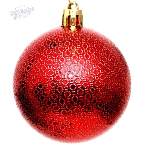 BOMBKA DEKORACYJNA PLASTIKOWA 6CM SET 35 SZT CZERWONA