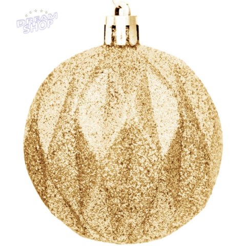 BOMBKA DEKORACYJNA PLASTIKOWA 6CM SET 35 SZT ZŁOTA