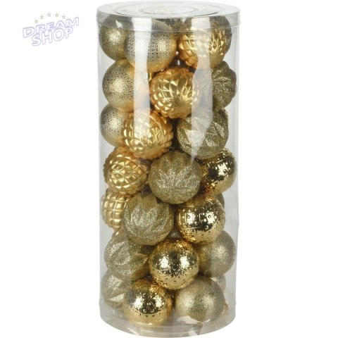 BOMBKA DEKORACYJNA PLASTIKOWA 6CM SET 35 SZT ZŁOTA