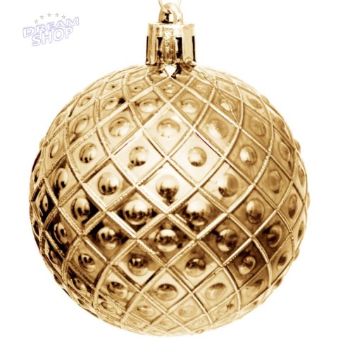 BOMBKA DEKORACYJNA PLASTIKOWA 6CM SET 35 SZT ZŁOTA