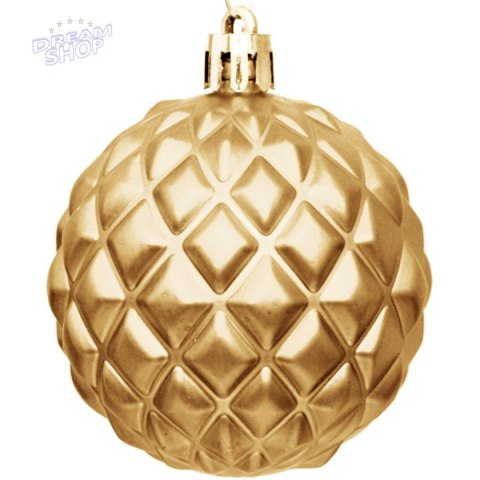 BOMBKA DEKORACYJNA PLASTIKOWA 6CM SET 35 SZT ZŁOTA