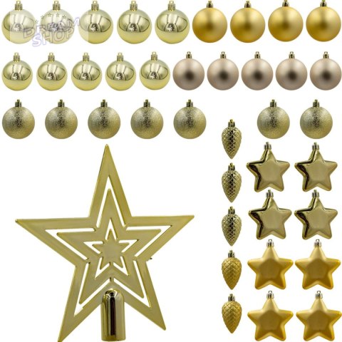 BOMBKA DEKORACYJNA PLASTIKOWA BEZPIECZNA 40SZT ZŁOTA MICA