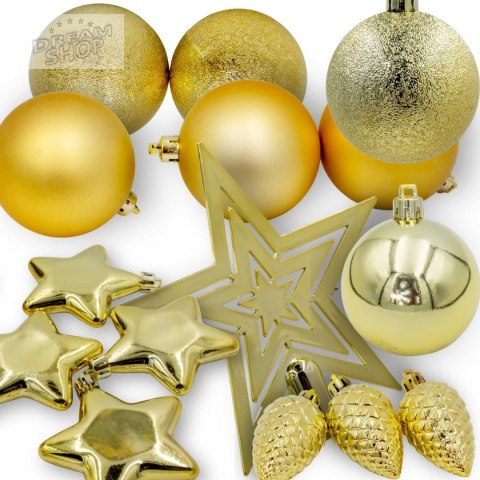 BOMBKA DEKORACYJNA PLASTIKOWA BEZPIECZNA 40SZT ZŁOTA MICA